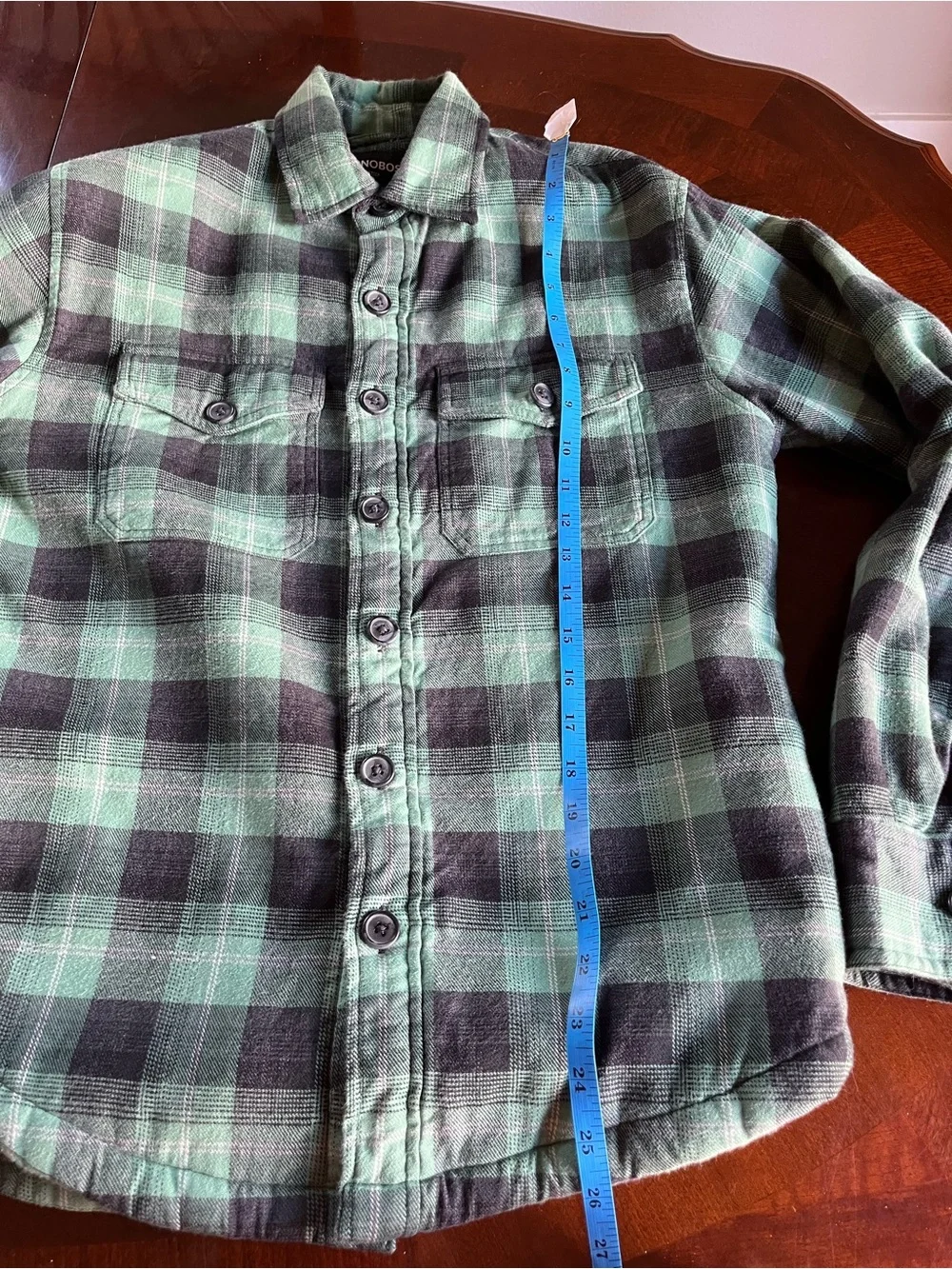 Bonobos Teal & Navy Sherpa Lined Plaid Chore Barn Coat Jacket Size XS Cotton